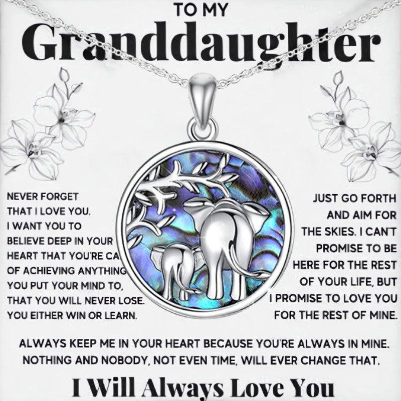 2pcs Elephant Pendant Necklace To My Daughter Granddaughter Good Luck