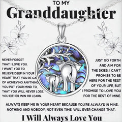 2pcs Elephant Pendant Necklace To My Daughter Granddaughter Good Luck