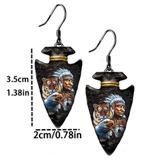 Geometric Triangle Pendant Earrings Halloween Christmas Party Jewelry