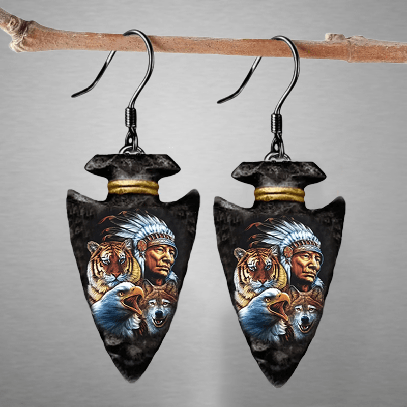Geometric Triangle Pendant Earrings Halloween Christmas Party Jewelry