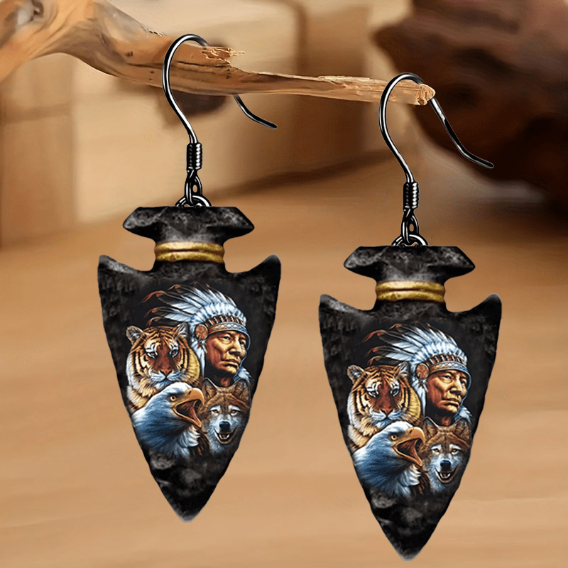 Geometric Triangle Pendant Earrings Halloween Christmas Party Jewelry