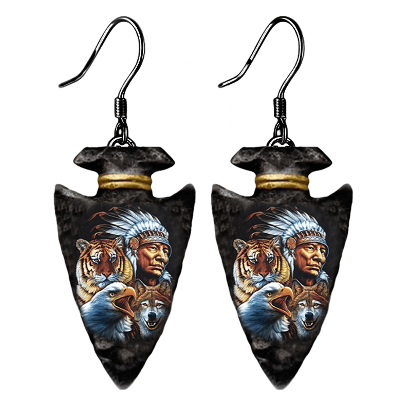 Geometric Triangle Pendant Earrings Halloween Christmas Party Jewelry