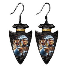 Geometric Triangle Pendant Earrings Halloween Christmas Party Jewelry