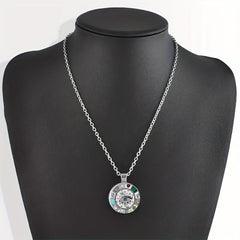 Round Eyes Crystal Bead Pendant Necklace Gift for Wedding Anniversary