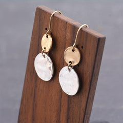 Retro Round Drop Earrings Pair Women Pendant Earrings