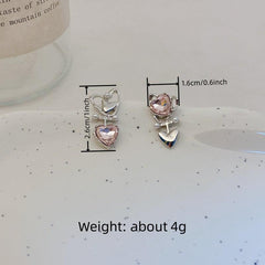 Sweet Asymmetrical Love Earrings, Light and Feminine Style