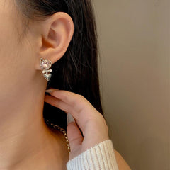 Sweet Asymmetrical Love Earrings, Light and Feminine Style