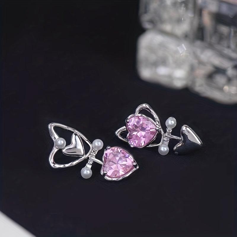 Sweet Asymmetrical Love Earrings, Light and Feminine Style