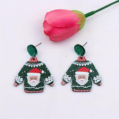 Christmas Snow Sweater Earrings Acrylic Earrings Party Jewelry