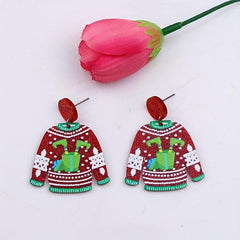 Christmas Snow Sweater Earrings Acrylic Earrings Party Jewelry