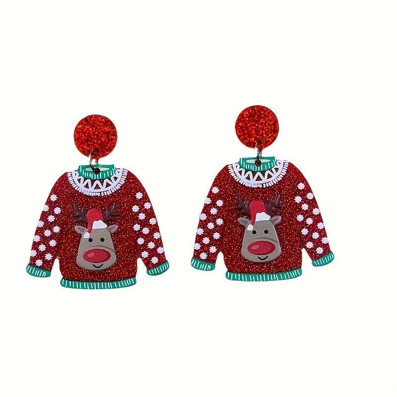Christmas Snow Sweater Earrings Acrylic Earrings Party Jewelry