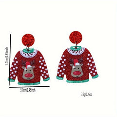 Christmas Snow Sweater Earrings Acrylic Earrings Party Jewelry