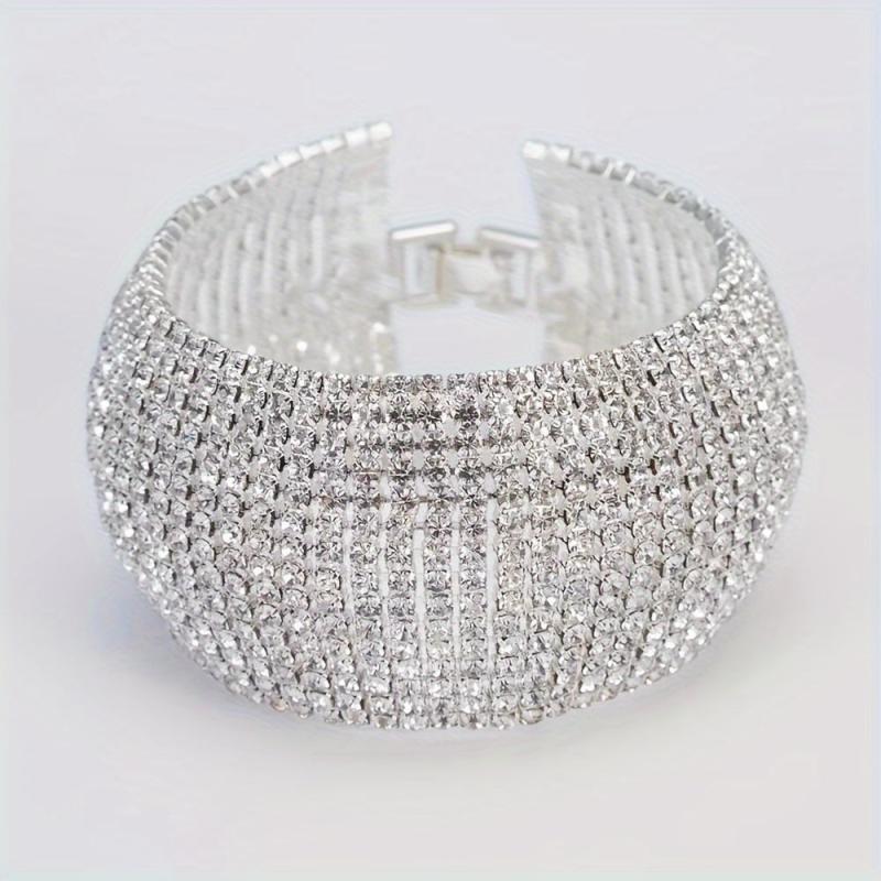 Artificial Diamond Bracelet - Elegant Row of Sparkling Gems