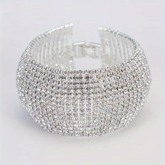 Artificial Diamond Bracelet - Elegant Row of Sparkling Gems