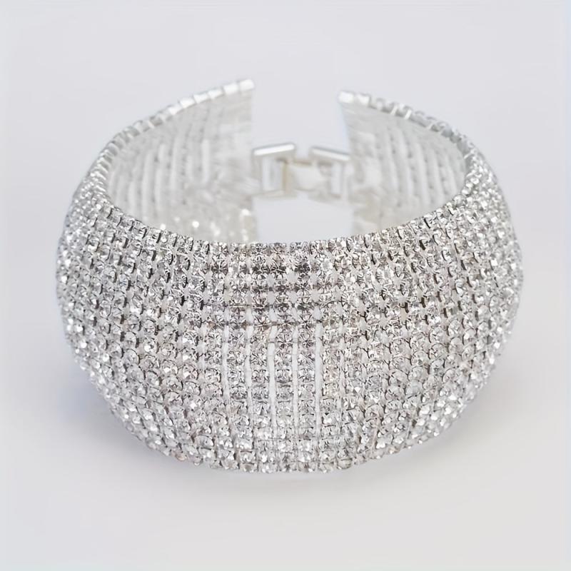 Artificial Diamond Bracelet - Elegant Row of Sparkling Gems