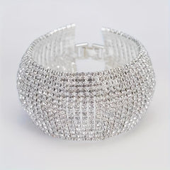 Artificial Diamond Bracelet - Elegant Row of Sparkling Gems