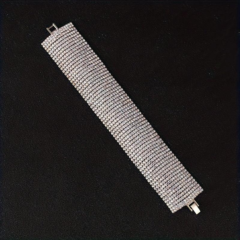 Artificial Diamond Bracelet - Elegant Row of Sparkling Gems