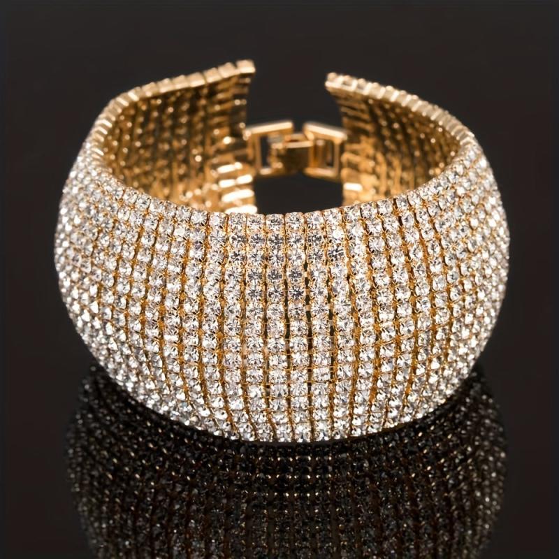 Artificial Diamond Bracelet - Elegant Row of Sparkling Gems