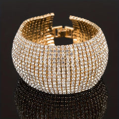 Artificial Diamond Bracelet - Elegant Row of Sparkling Gems