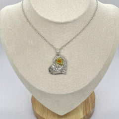 Heart Ladybug Pendant Necklace Animal Jewelry Birthday Gift
