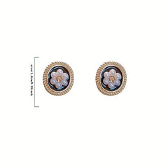 Retro Faux Pearl Flower Earrings for Women