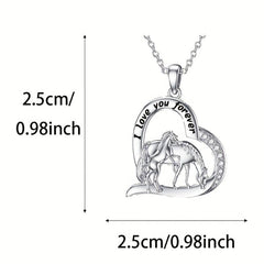 Delicate Heart Necklace Pony Mother And Child Pendant Necklace