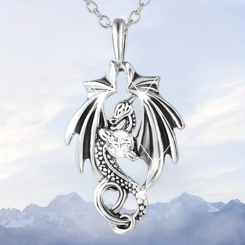 Vintage Dragon Pendant Necklace Toy For Kids Daughters Anniversary