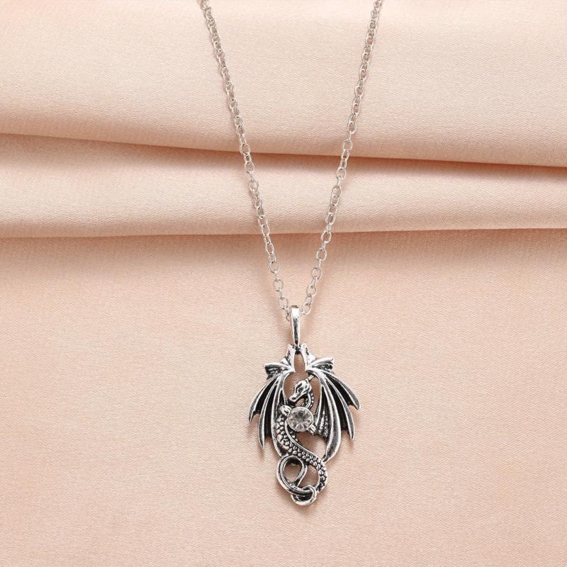 Vintage Dragon Pendant Necklace Toy For Kids Daughters Anniversary