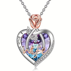 Flowers Love Crystal Necklace Pendant for Wife