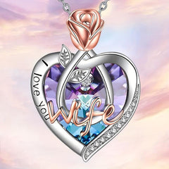 Flowers Love Crystal Necklace Pendant for Wife