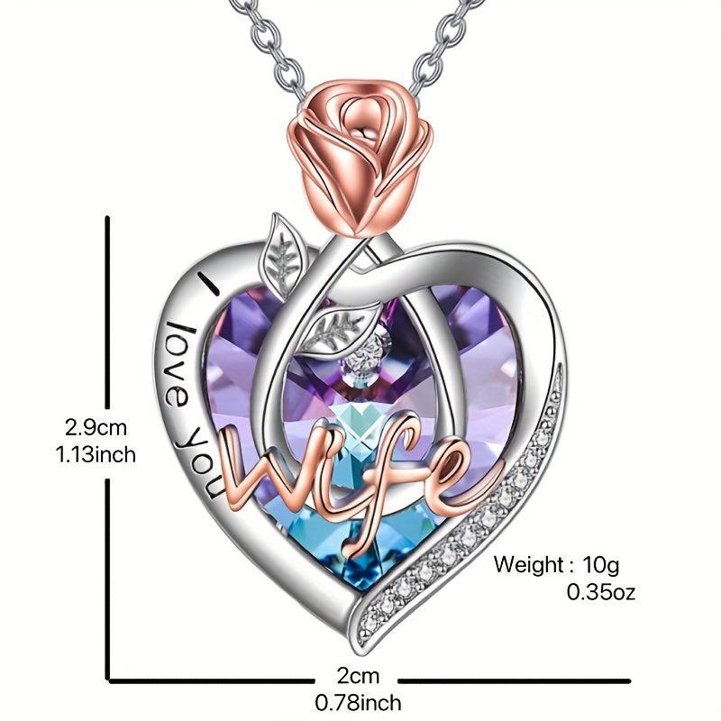 Flowers Love Crystal Necklace Pendant for Wife