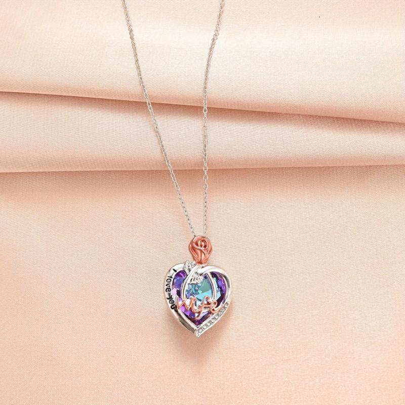 Flowers Love Crystal Necklace Pendant for Wife
