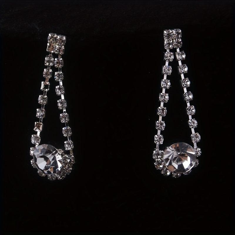 Ladies Inlaid Diamond Necklace and Earrings Set