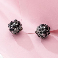 Gun Plated Ball Magnet Ear Clip Earrings