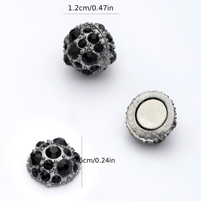 Gun Plated Ball Magnet Ear Clip Earrings