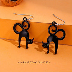 Cat Hook Earrings Halloween Party Jewelry Funny Gift