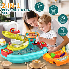 Kids Dishwasher Play Kitchen Toy Set with 22 Pieces