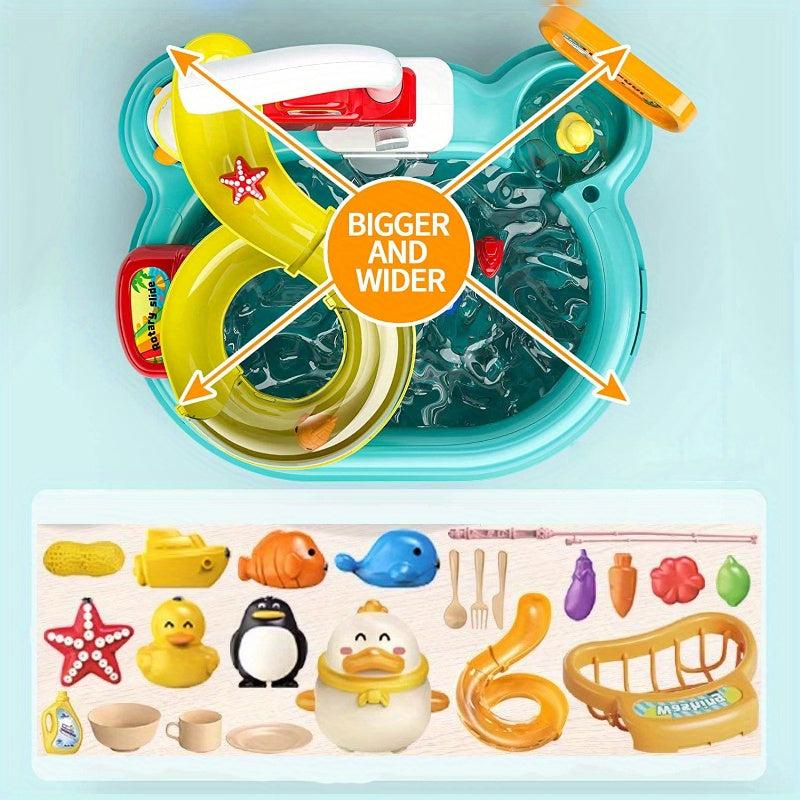 Kids Dishwasher Play Kitchen Toy Set with 22 Pieces