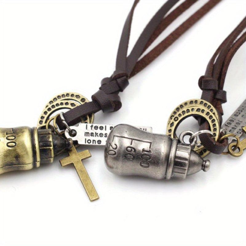 Vintage Baby Bottle Couple Necklace Gift Party