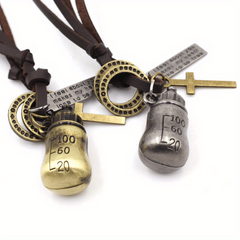 Vintage Baby Bottle Couple Necklace Gift Party