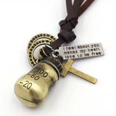 Vintage Baby Bottle Couple Necklace Gift Party