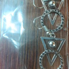 Triangular Round Geometric Earrings For Women Girls