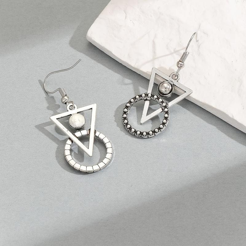 Triangular Round Geometric Earrings For Women Girls