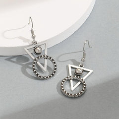 Triangular Round Geometric Earrings For Women Girls