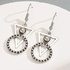 Triangular Round Geometric Earrings For Women Girls