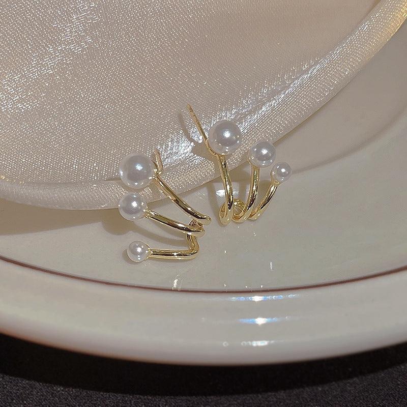 Claw Faux Pearl Earrings Sweet Party Jewelry