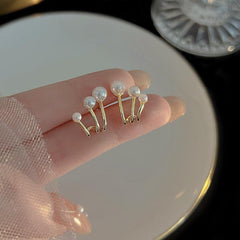 Claw Faux Pearl Earrings Sweet Party Jewelry