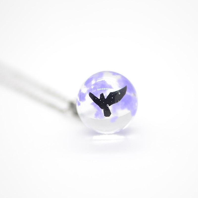 Noctilucent Eagle Sky Clouds Necklace Resin Pendant