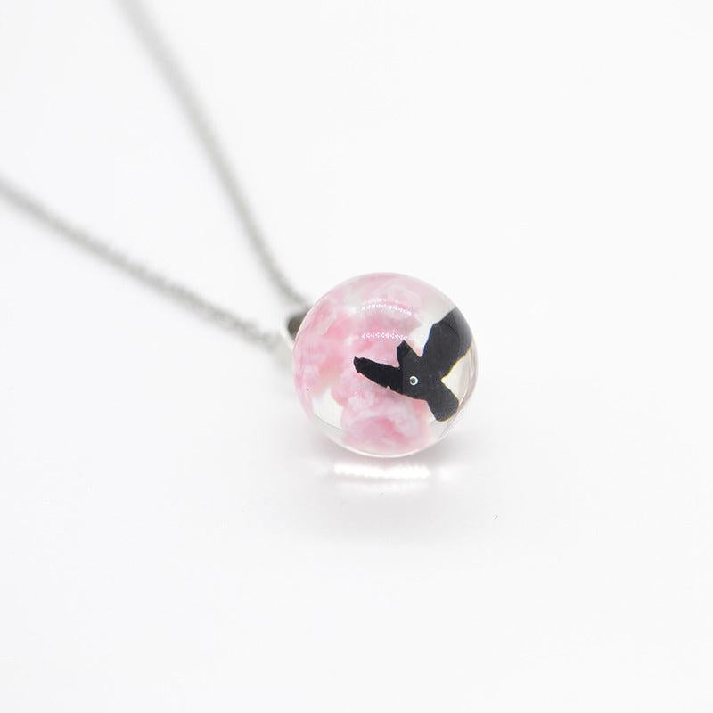 Noctilucent Eagle Sky Clouds Necklace Resin Pendant