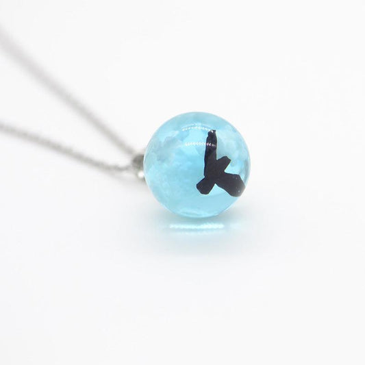 Noctilucent Eagle Sky Clouds Necklace Resin Pendant